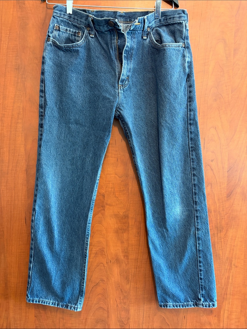 Wrangler Classic Men's Blue Denim Jeans - Casual Straight Fit